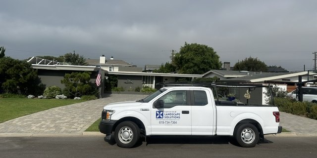 Brett’s San Diego Landscape Solutions pickup parked at a Coronado job